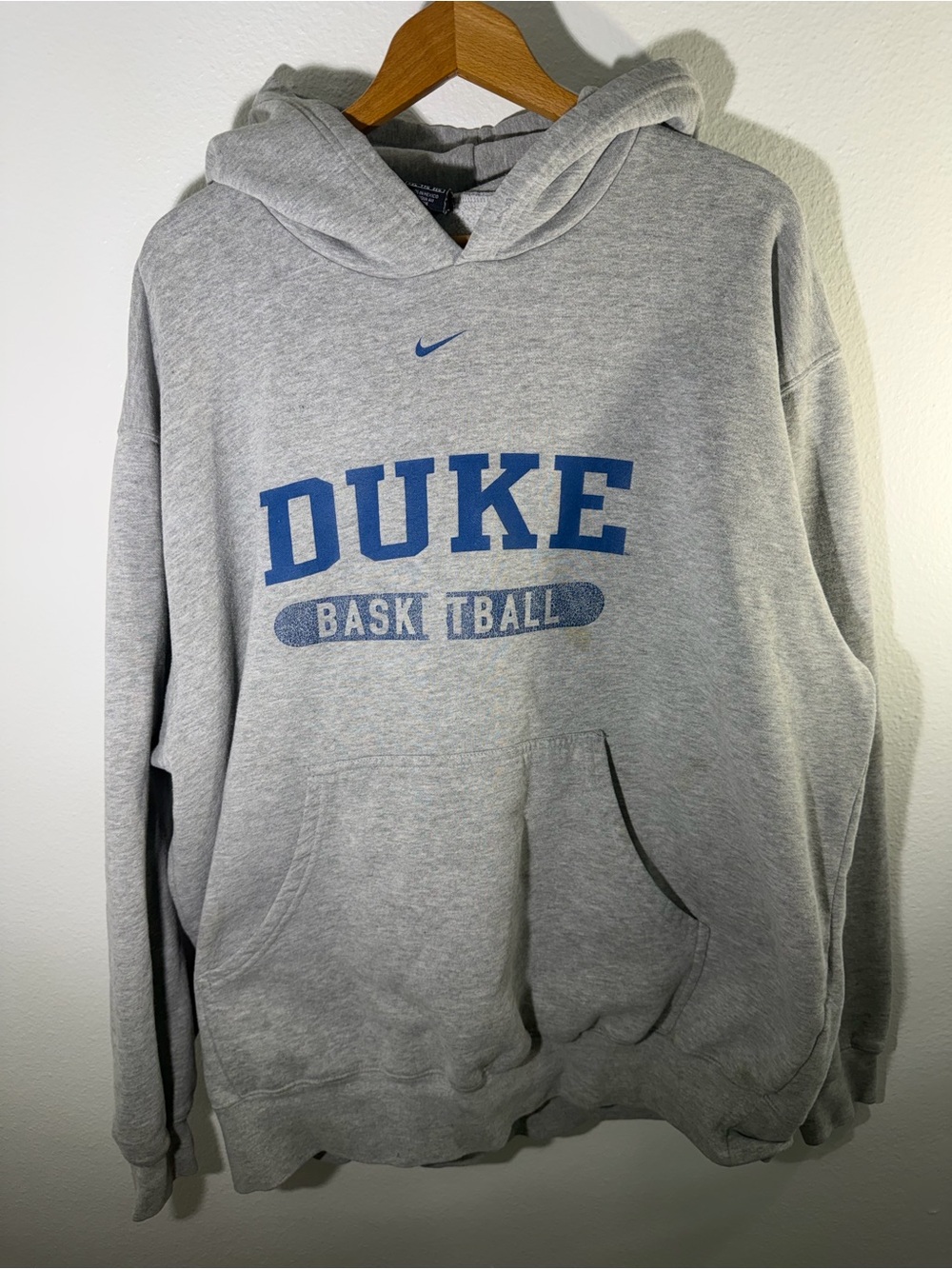 Vintage Y2K Duke Nike Gray Pullover Hoodie